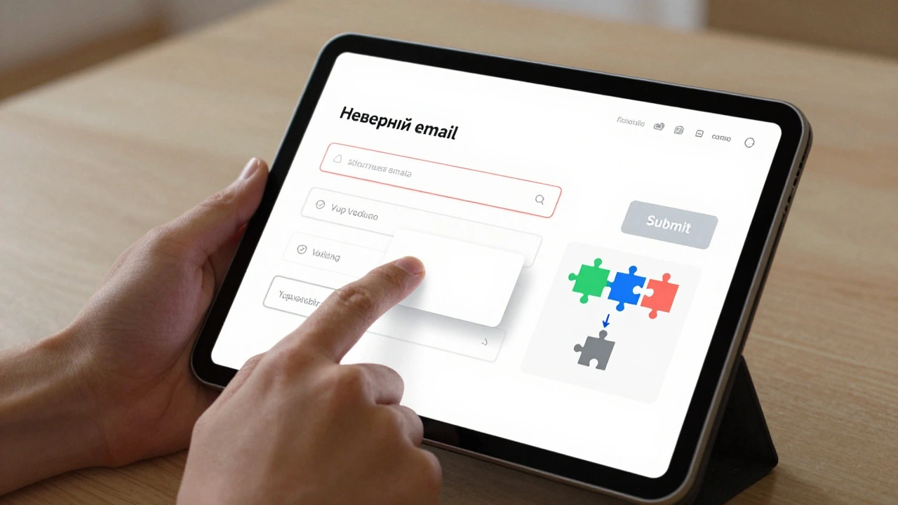 Пользователь вводит email — появляется ошибка, кнопка отправки отключена, рядом визуализирована схема валидации Yup.