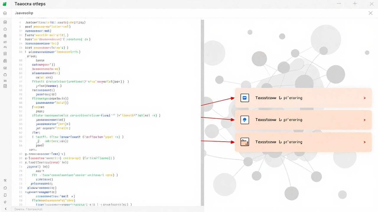 Дерево кода с выделенными активными тестами, остальные — в сером, иллюстрирует стратегию selective-run.