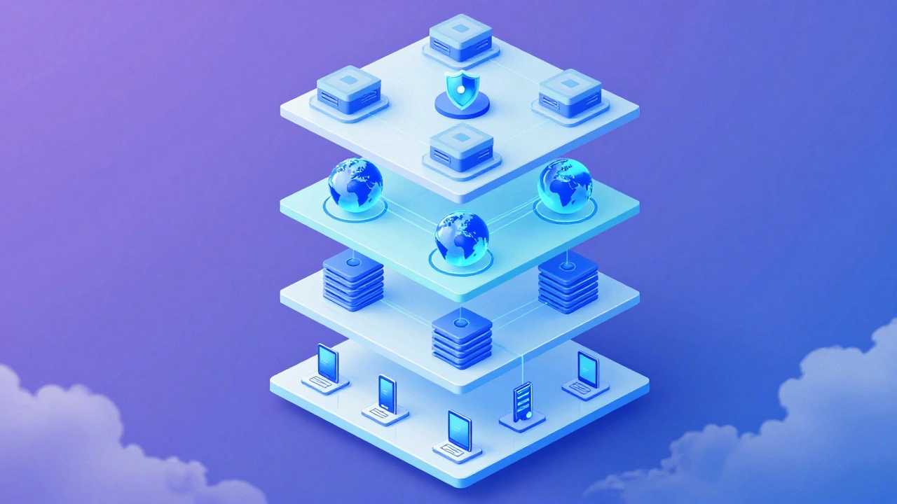 Схема уровней веб-кэширования от браузера до CDN