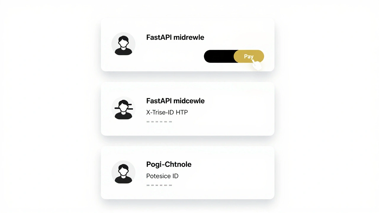 Три панели: пользователь кликает кнопку, сервер получает trace_id, база данных логирует его — всё связано единым идентификатором.