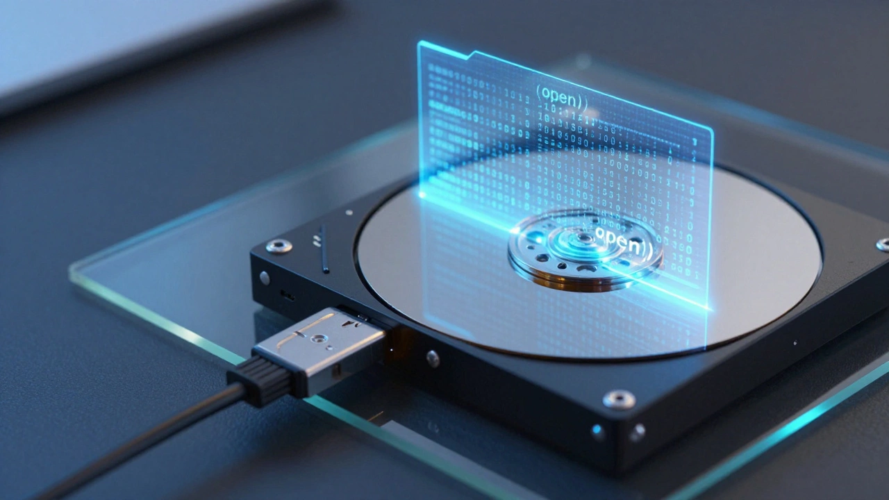 Голографическая визуализация процесса чтения и записи данных из файла на жесткий диск