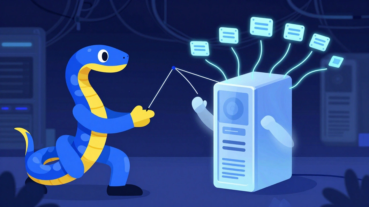 Иллюстрация объекта-заглушки, которым управляет Python, имитируя работу сервера