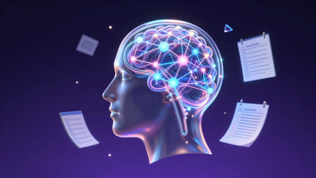 Концепция цифрового второго мозга в виде светящегося графа знаний