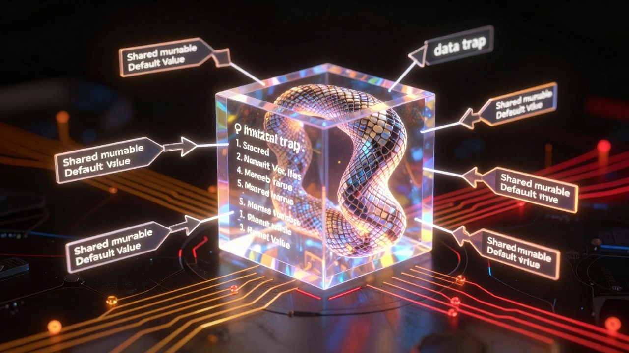 Концептуальное изображение ошибки общего изменяемого списка в Python