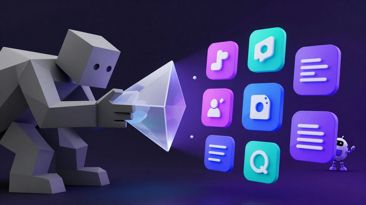 Концептуальное изображение превращения рабочих проблем в цифровой продукт