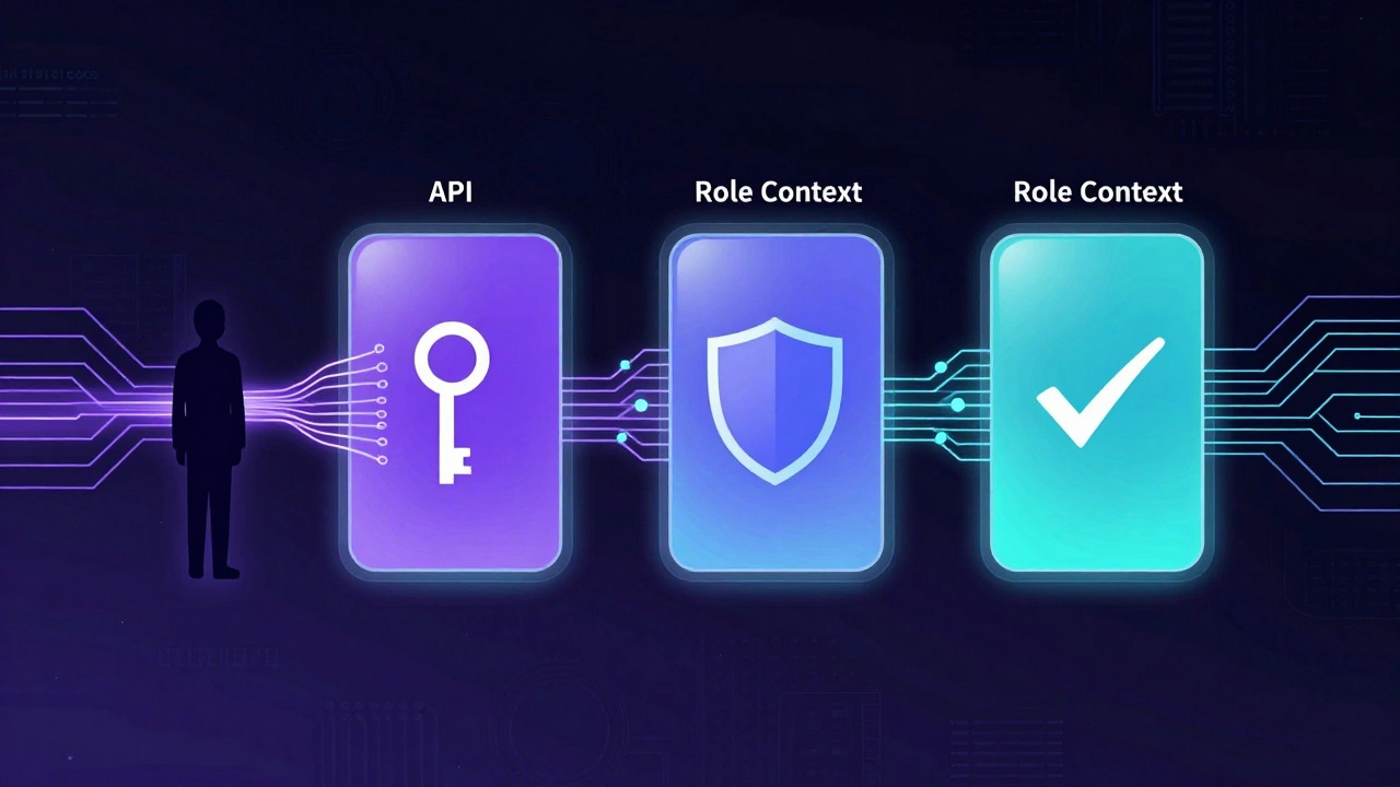 Процесс проверки прав доступа API через три этапа фильтрации