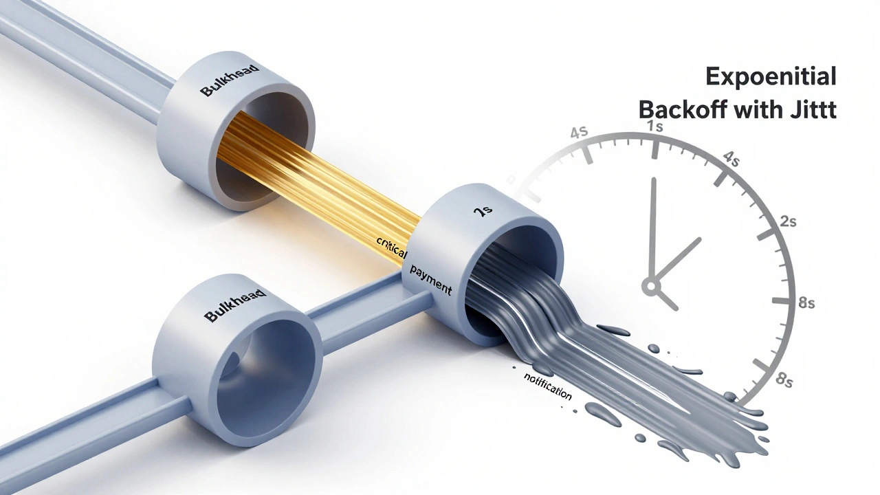 Схематичное изображение изоляции потоков данных и алгоритма экспоненциальной задержки