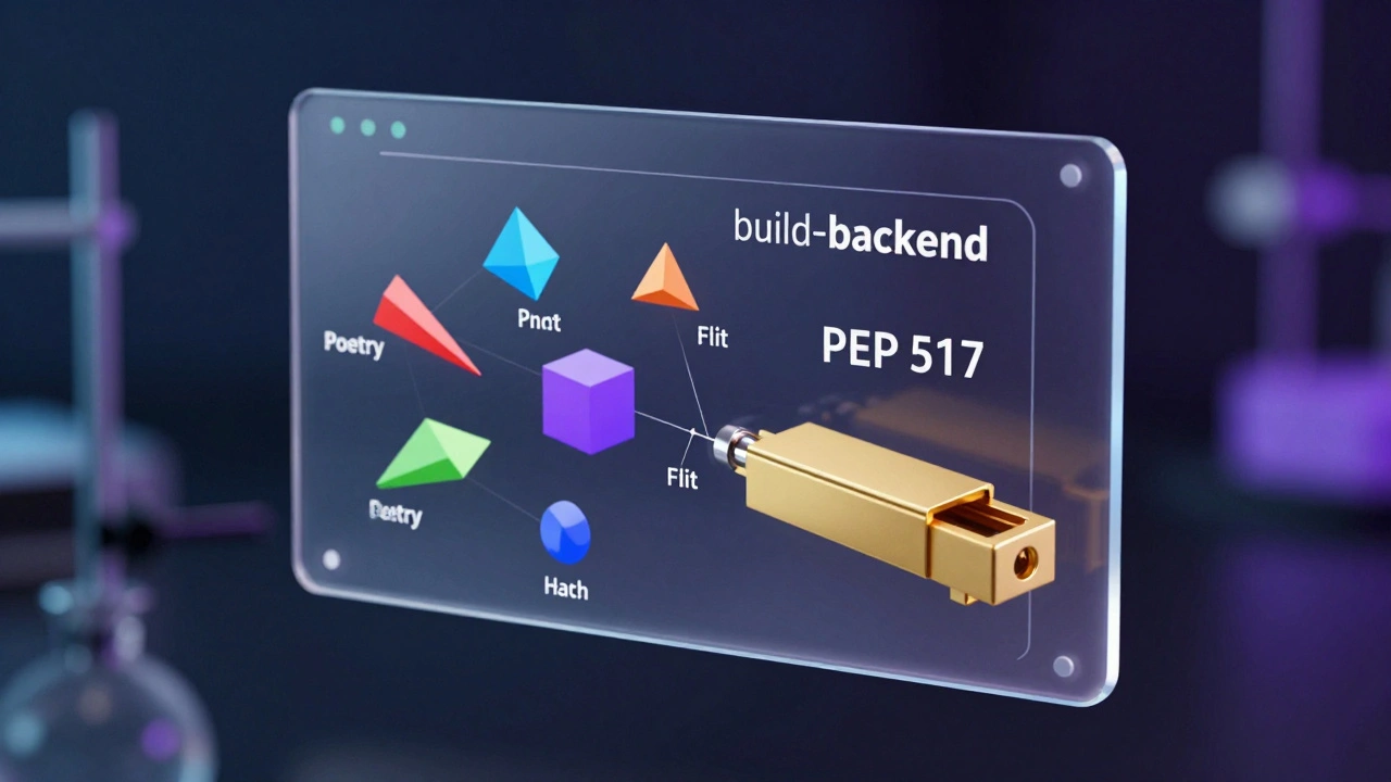 Схематичное изображение универсального интерфейса PEP 517 для разных систем сборки