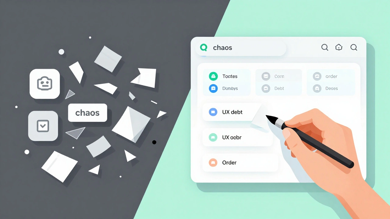 Сравнение хаотичного интерфейса с исправленным и гармоничным дизайном