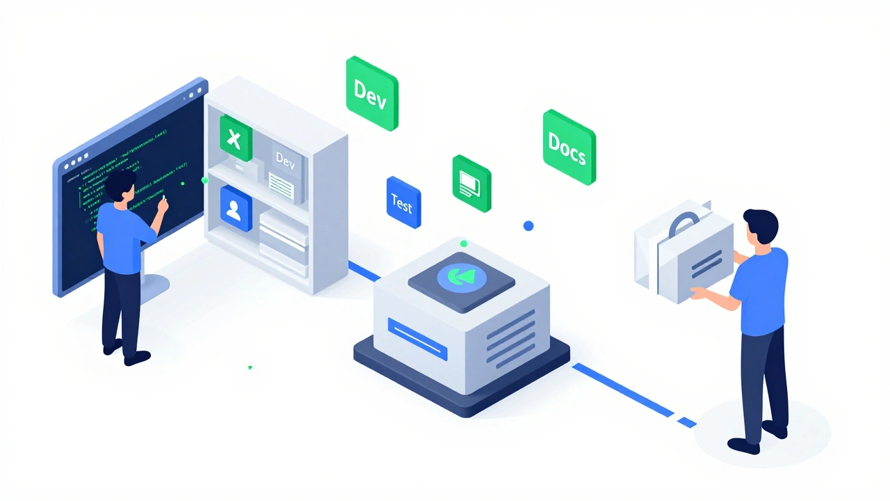Изометрическая иллюстрация выбора необходимых инструментов для разработки и установки