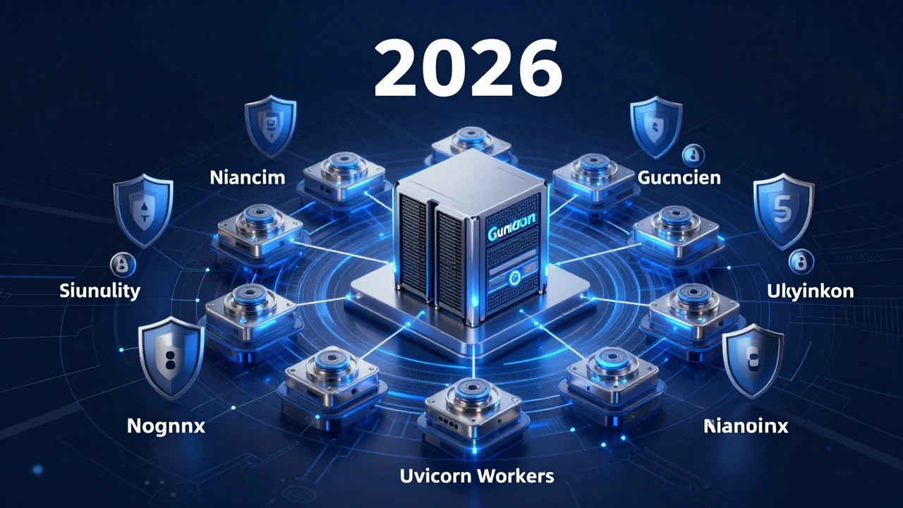 Концептуальная схема гибридного развертывания Gunicorn с воркерами Uvicorn