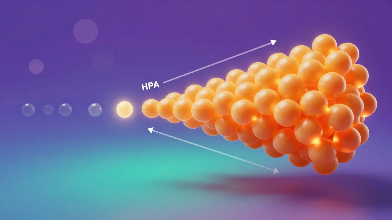 3D illustration of glowing spheres expanding and contracting to represent autoscaling