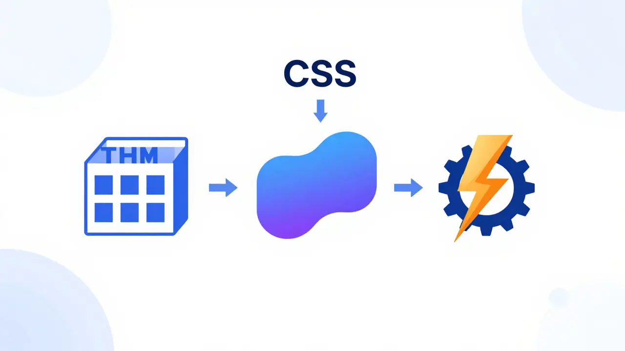 Абстрактная иллюстрация взаимодействия HTML, CSS и JavaScript