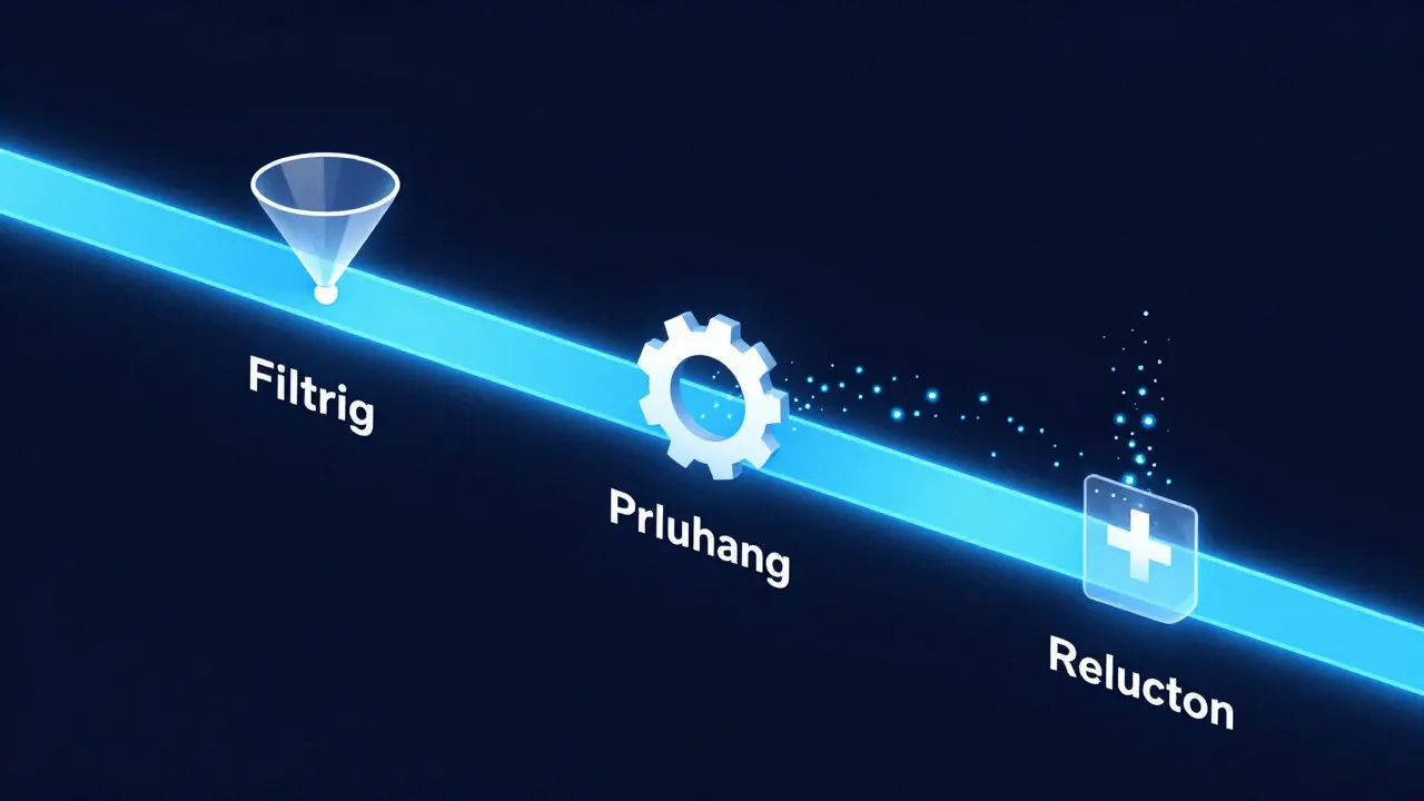 Glowing linear pipeline illustrating efficient streaming data processing