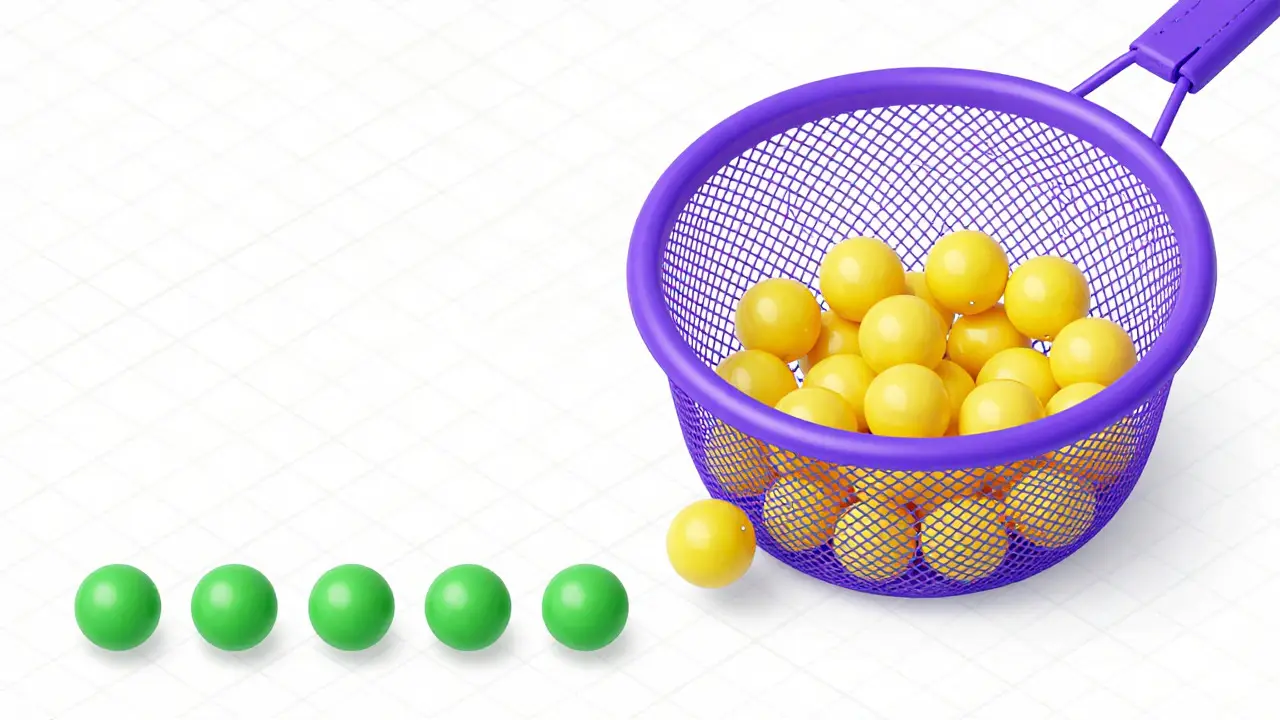 Isometric illustration of batch data loading with a net capturing multiple objects