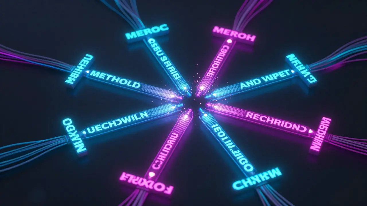 Neon illustration of method resolution order in multiple inheritance