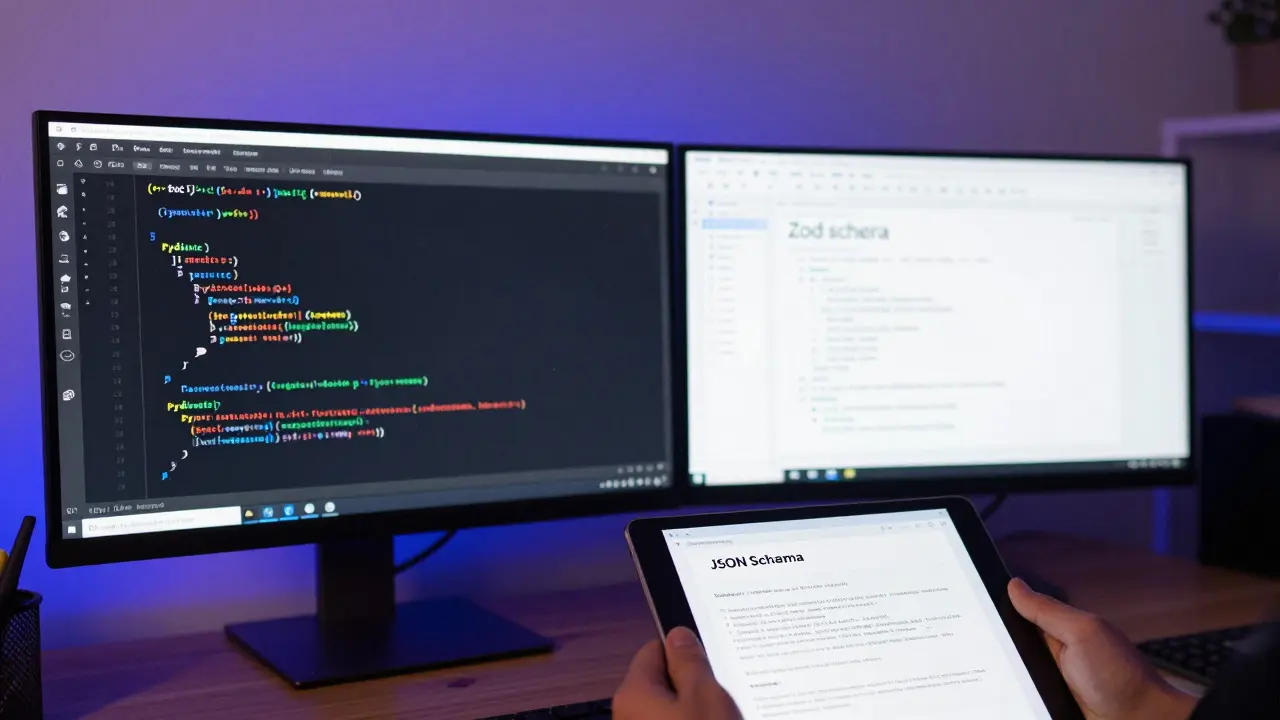 Разработчик синхронизирует коды Pydantic и Zod через JSON Schema