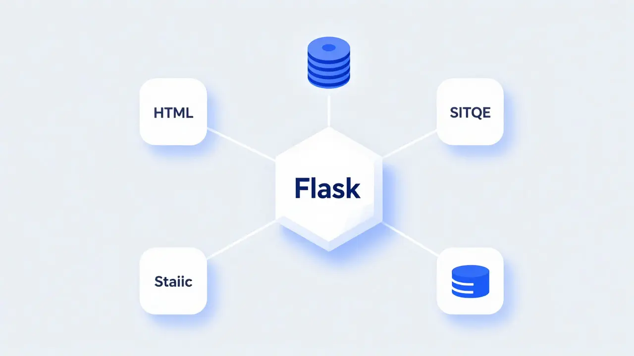 Схема архитектуры приложения Flask с базой данных