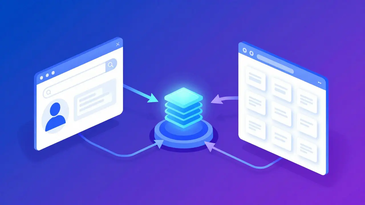 Схема взаимодействия SPA с сервером через асинхронные запросы к API