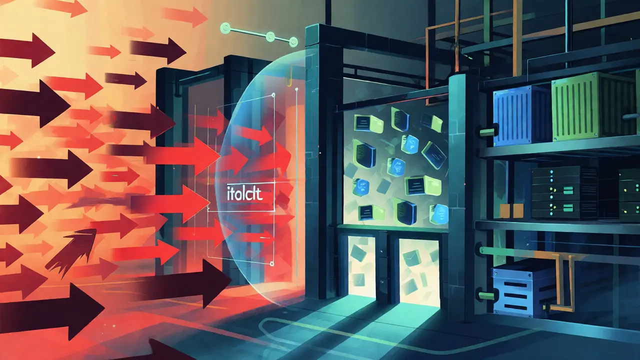 Digital firewall blocking malicious traffic while allowing secure packets